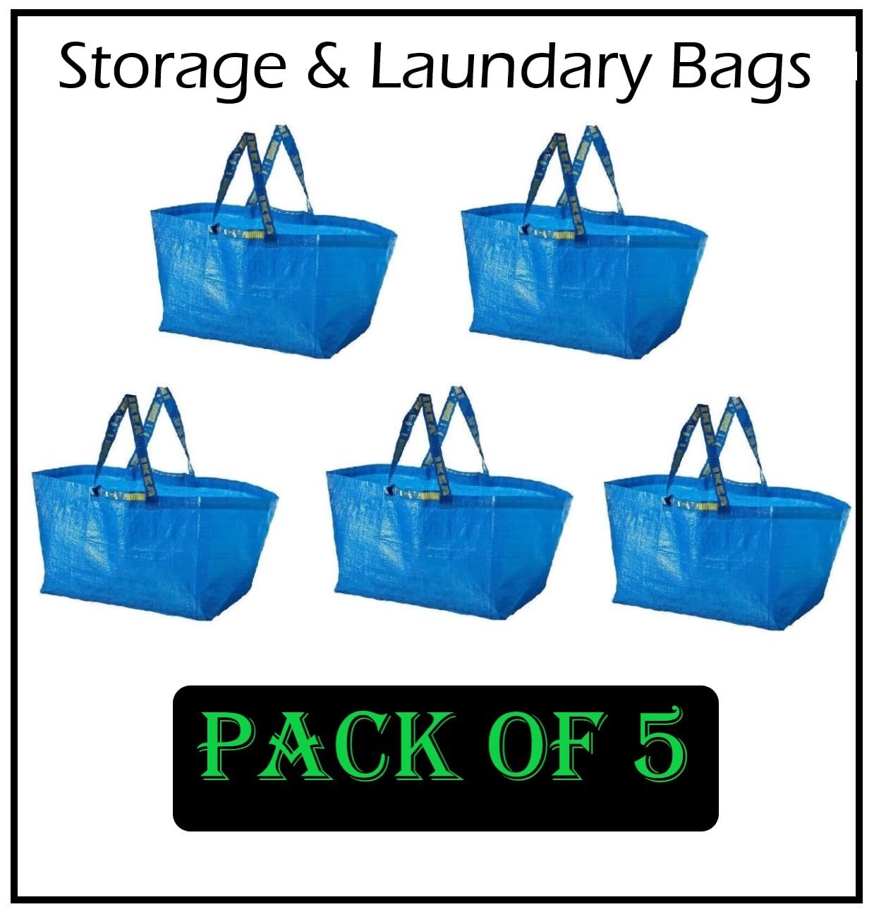Ikea 5 x FRAKTA Borsa portatutto grande blu 71 litri