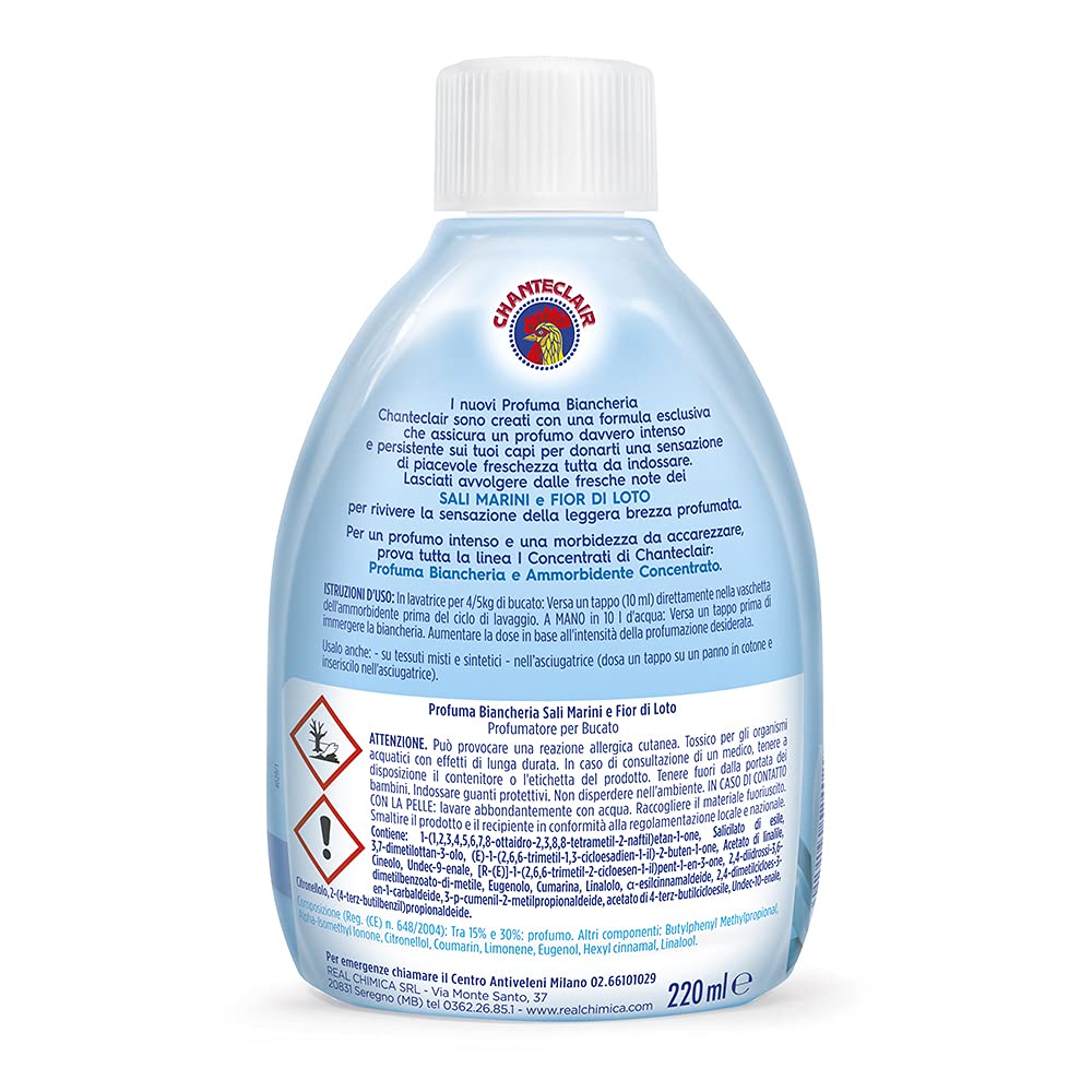 Chanteclair - I Concentrati, Profuma Biancheria, Sali Marini e Fior di Loto, Profumo Intenso e Persistente sui Capi - 220 ml