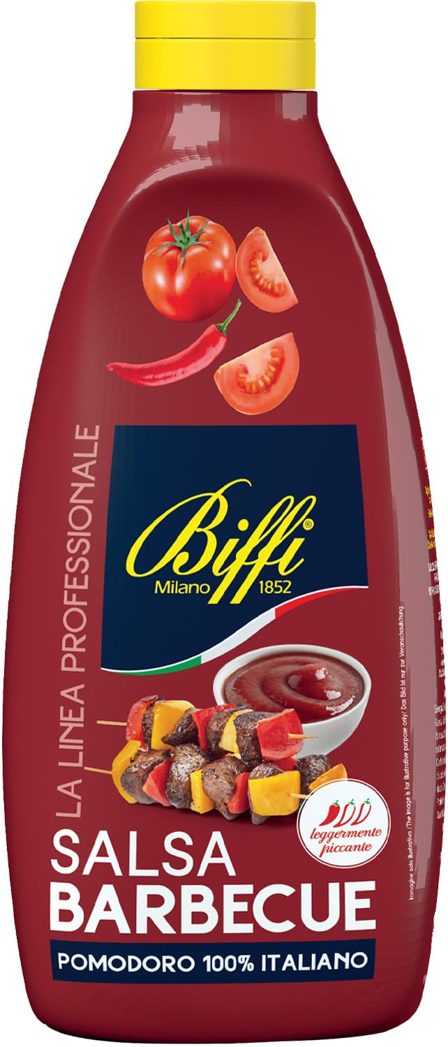 Biffi Salsa Barbecue - leggermente piccante, con Pomodoro 100% italiano - flacone da 900g