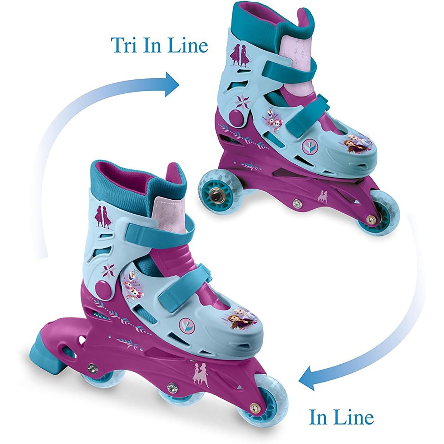 Mondo- 3 in Line Skate Frozen Disney Toys II Skates-Pattini Doppia Funzione Regolabili-Ruote PVC-Roller Bambina-Size S/Mis. 29/32-28299, Multicolore, S, 18278