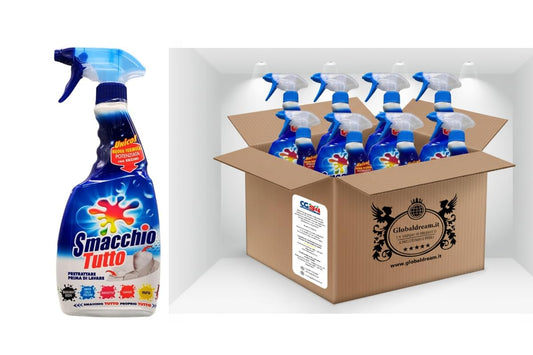 CG94 - Smacchio Tutto Spray, Efficace su Tutte le Macchie, Indicato per Eliminare dai Tessuti Macchie Difficili, da Usare Prima del Lavaggio, Formato da 500ml Box da (8-4-2, Unità) (Confezione da 8)