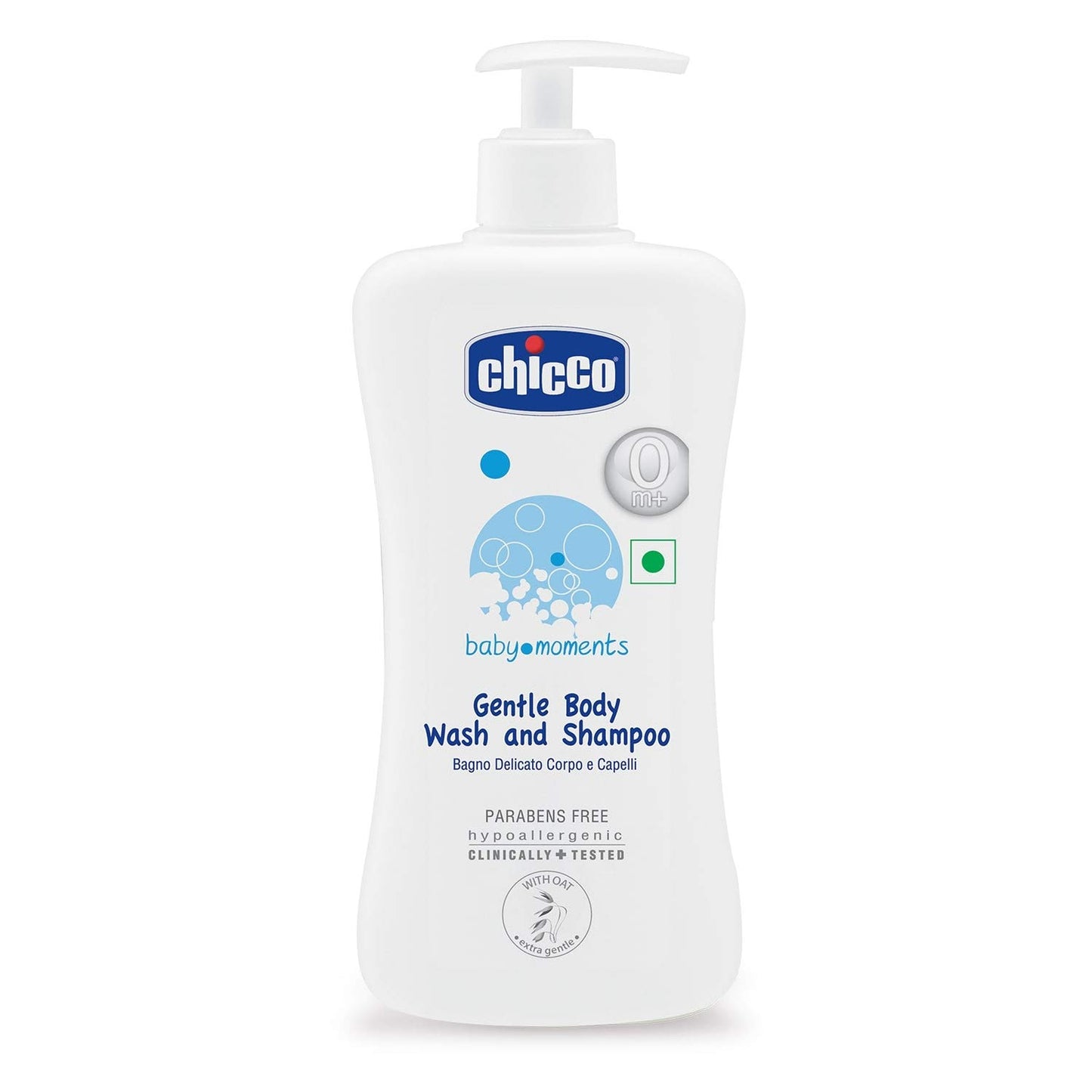 Chicco Baby Moments - Detergente delicato per il corpo e shampoo (500 ml)