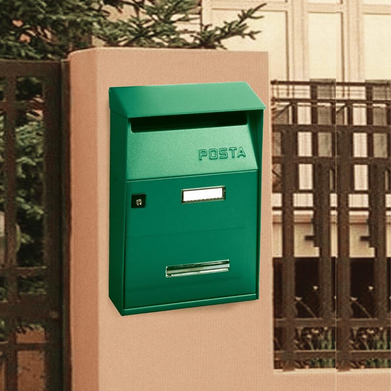 Alubox Cassetta postale serie 'effe' cm 22 x 11 x h 32,5 vern.verde