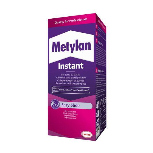 Metylan Instant, Adesivo in Polvere per Parati in TNT e Carta da Parati, Rapida Preparazione, Potente, Riposizionabile, Colla da parati facile da applicare, Resa 22 Mq con una Confezione, 200g