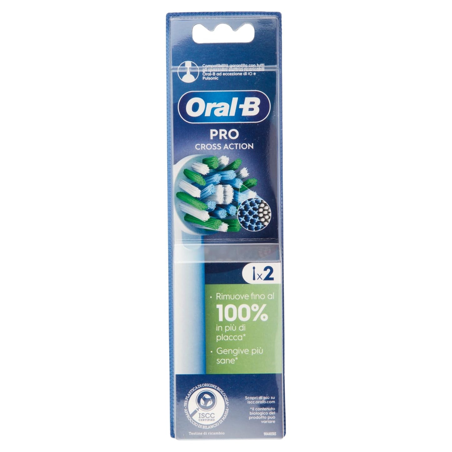 Oral-B Testine di Ricambio Pro Cross Action per Spazzolino Elettrico Denti Ricaricabile, Confezione da 2