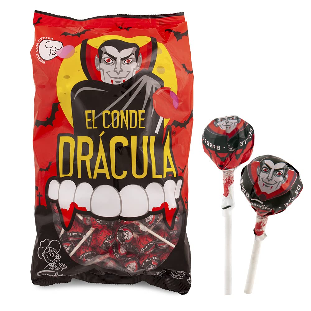 200 LECCA LECCA EL CONDE DRACULA CILIEGIA RIPIENO BUBBLE GUM CHUPA CHUPS BOX