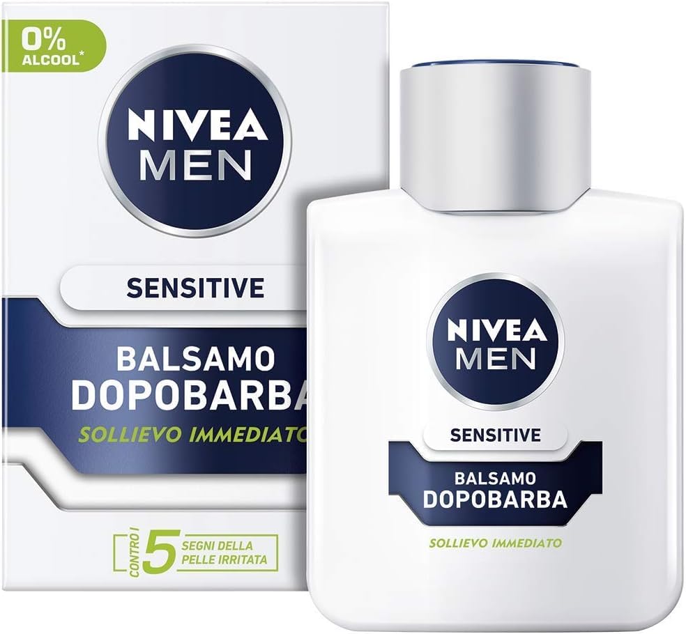 Nivea Men Sensitive Shave & Care Kit, Set Regalo Uomo con Balsamo Dopobarba Sensitive 100 ml