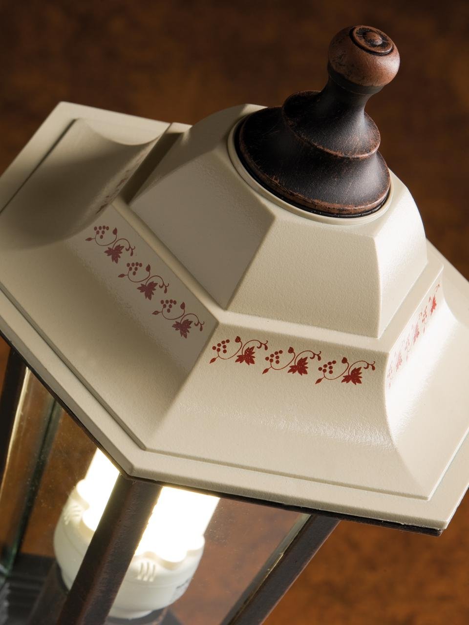 Lanterna Per Palo 'Marine' Struttura In Termoplastico, Diffusore Trasparente. Parabola In Alluminio. E27, Ip43. Attacco A Colonna Da Ø 60 Mm. Solo Corpo Lan