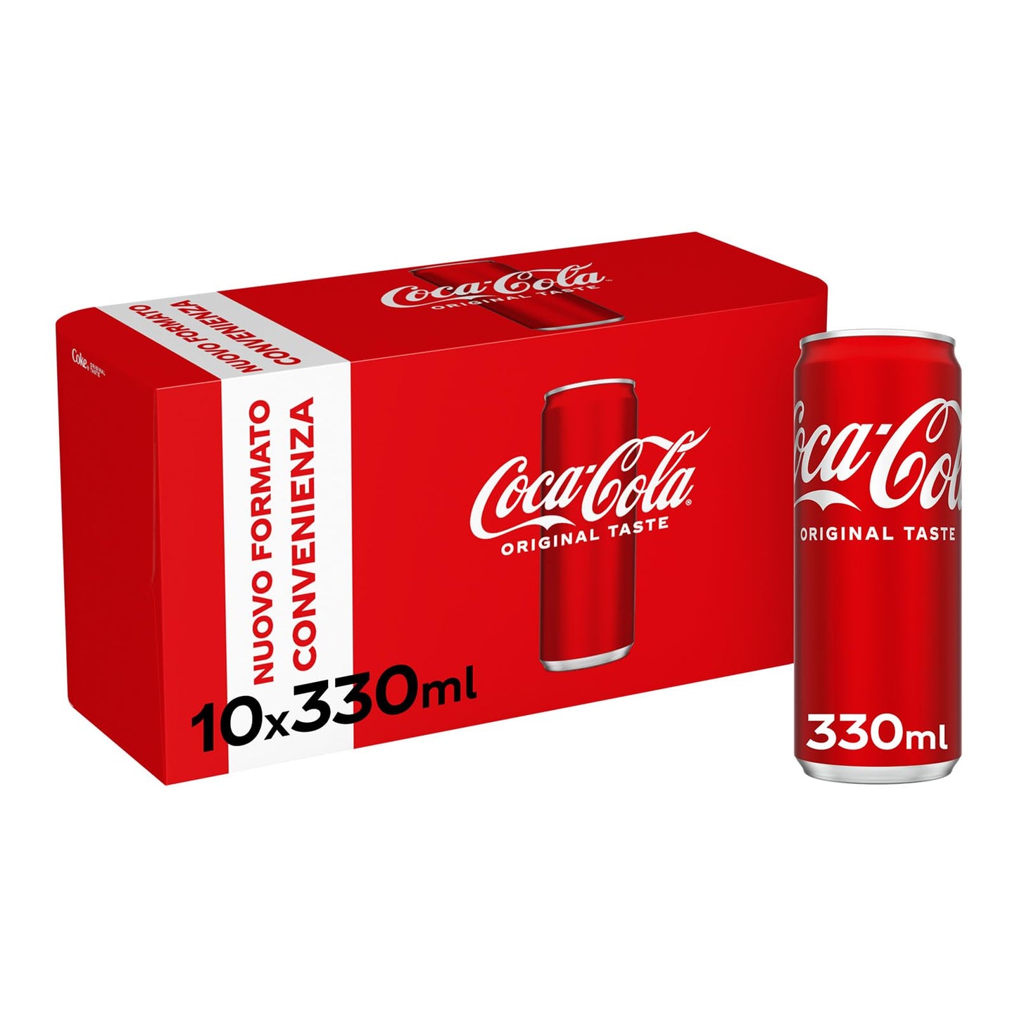 Coca-Cola Original Taste, Formato Convenienza Da Frigo, Tutto il Gusto Originale di Coca-Cola, Lattina 100% riciclabile - 10 lattine da 330 ml