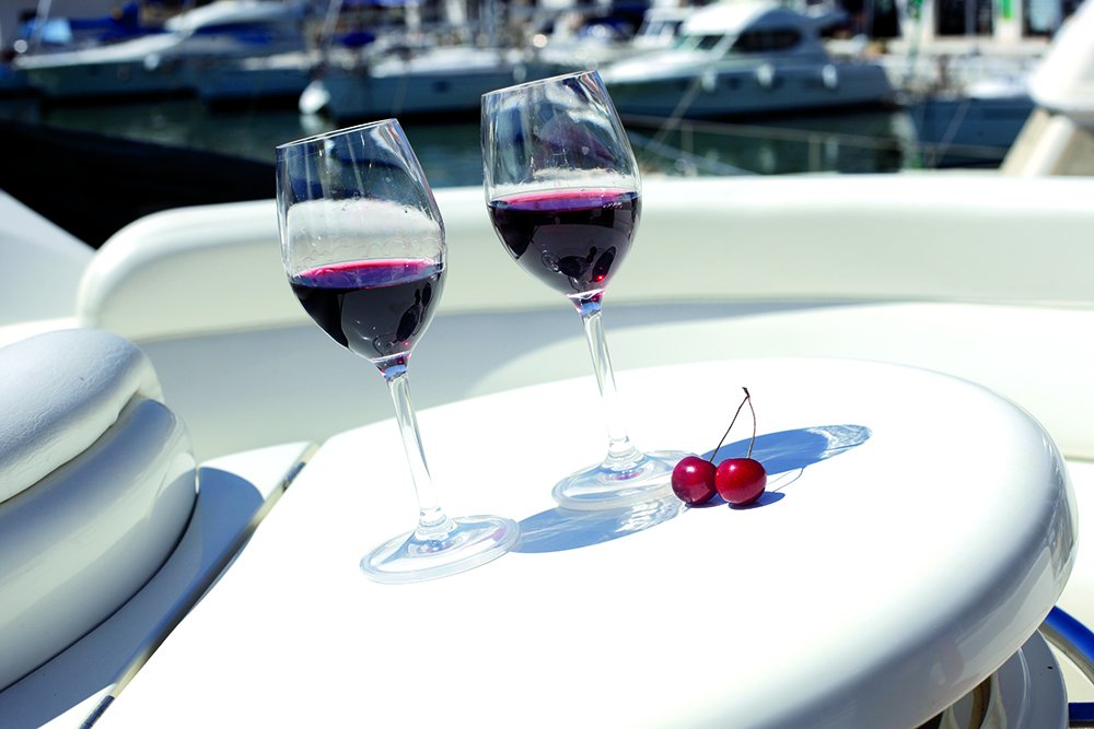 Marine Business 28104 Clear Set da 6 Bicchieri Coppa Vino, Completamente Trasparenti, Infrangibili in Tritan, con Base Antiscivolo