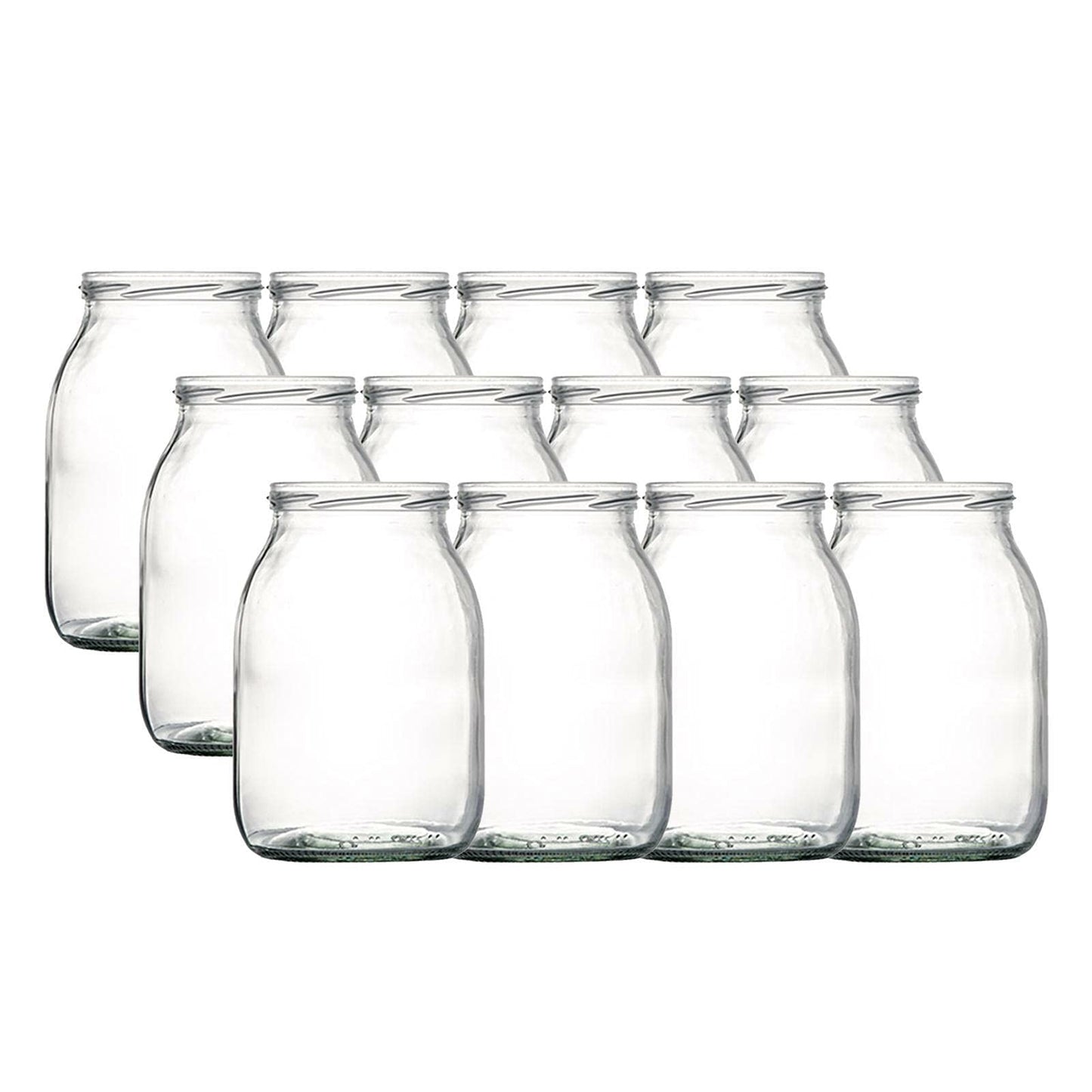 OEM SYSTEMS Vaso vasetto in vetro per alimenti Imbocco Ã˜ 82 mm 1062cc/ml conf.12 pz