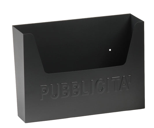 Cassetta Portapubblicita' Con Tetto. In Lamiera Zincata E Verniciata Nero Lucido.