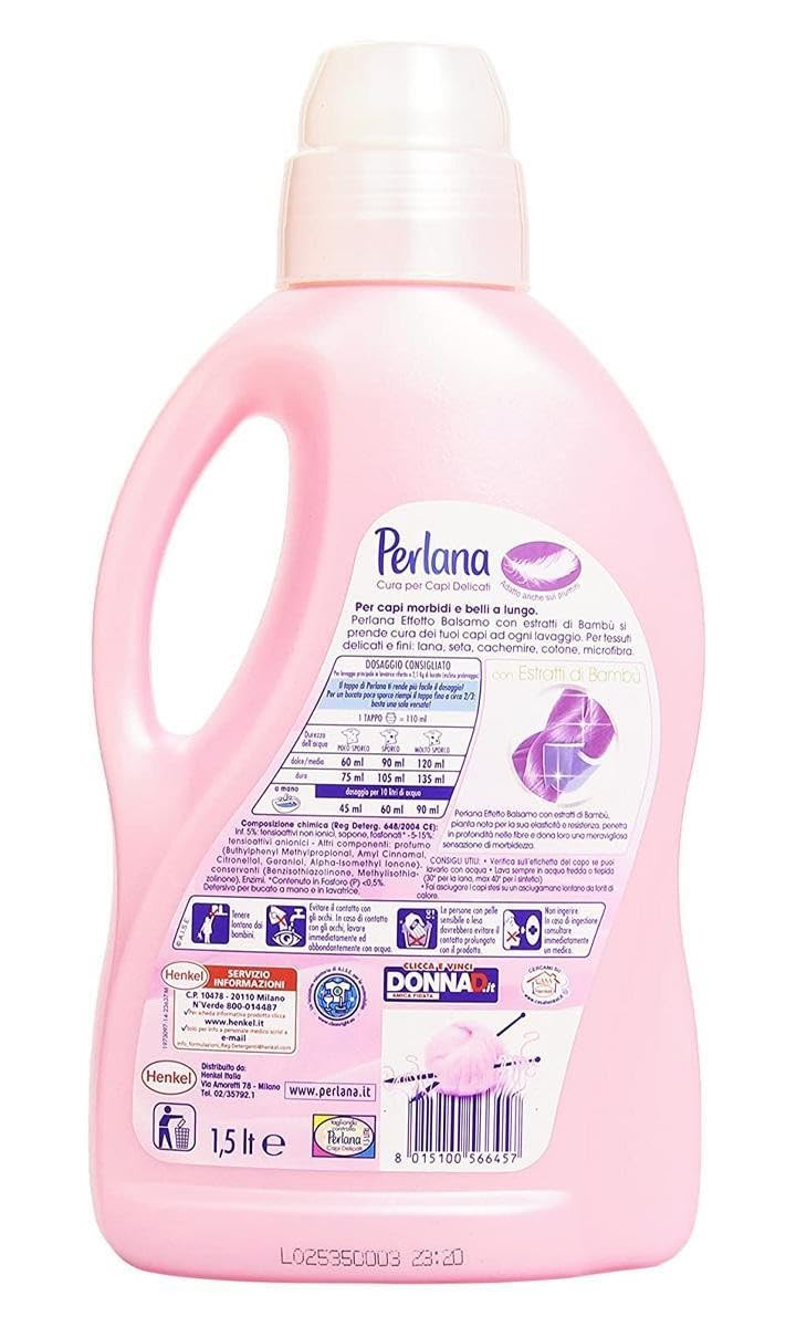 Perlana Detersivo per Lana, Seta e Capi Delicati, 1500ml