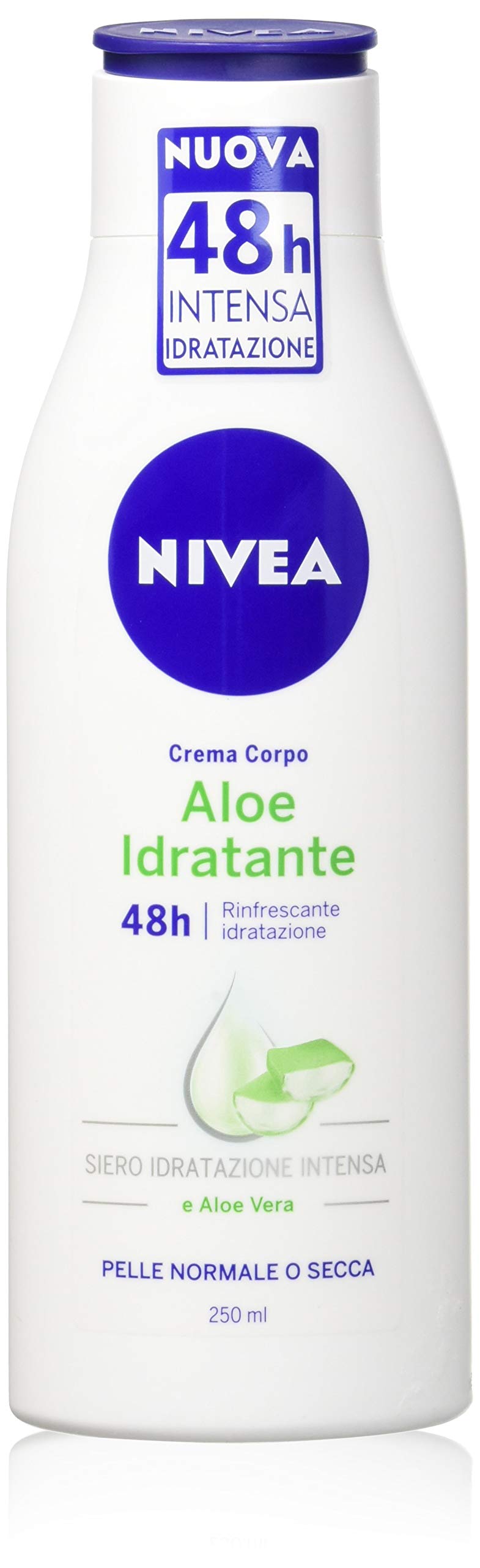 Nivea Crema Corpo Aloe Idratante, Rinfrescante Idratazione per Pelle Normale o Secca, 1 Confezione da 250 ml