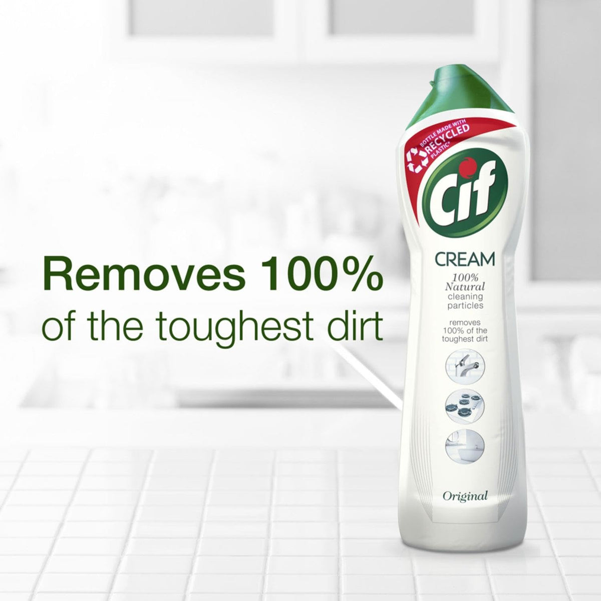 Cif Original Cream Detergente multiuso per superfici arricchito con un fresco profumo oceanico realizzato con particelle detergenti naturali al 100% per una pulizia delicata e affidabile, Multi Buy