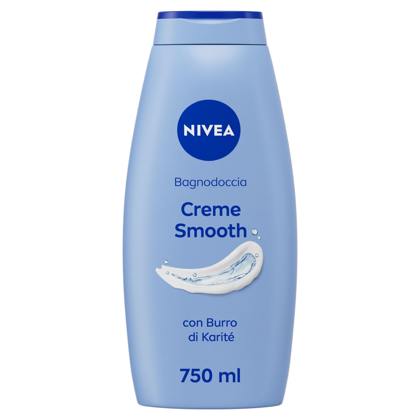 NIVEA Bagnodoccia Creme Smooth 750 ml, Bagnoschiuma in crema detergente e vellutante, Crema docciaschiuma arricchita con Burro di Karité, Vitamine C, E e Oli Nutrienti dal profumo delicato