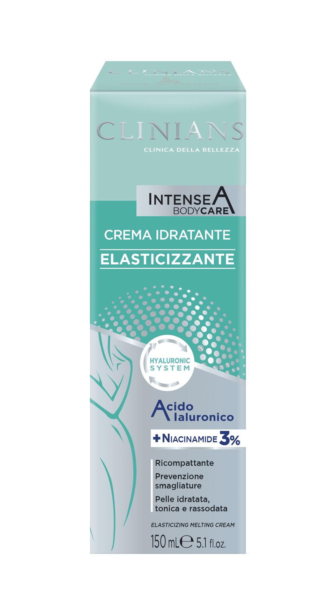 CLINIANS | Intense A Crema Elasticizzante, Idratante, Dermatologicamente Testato, Made in Italy, 150 ml