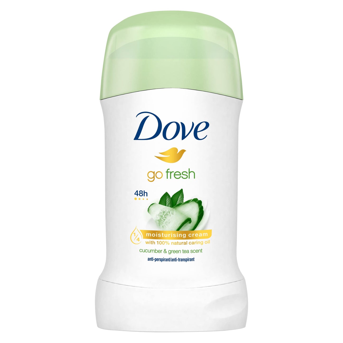 Dove, Deodorante Go Fresh Cetriolo e Tè Verde Stick, Antitraspirante, con 1/4 Crema Idratante, Protezione Fino a 48 Ore, con Olio Nutriente, per Uomo e Donna, 6 Pezzi da 40ml