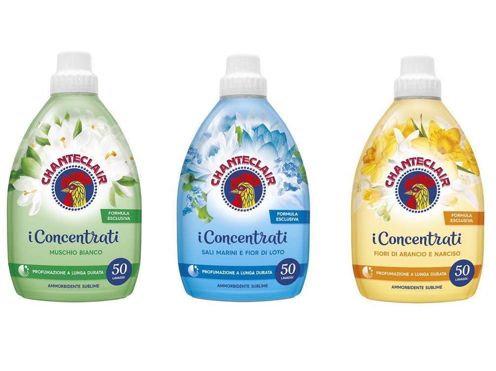 CHANTECLAIR - Ammorbidente della serie “i Concentrati” (3 confezione da 1000 ml), fragranza di lunga durata per 50 lavaggi