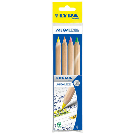 Lyra megaliner pastello maxi evidenziatore in 4 colori fluo