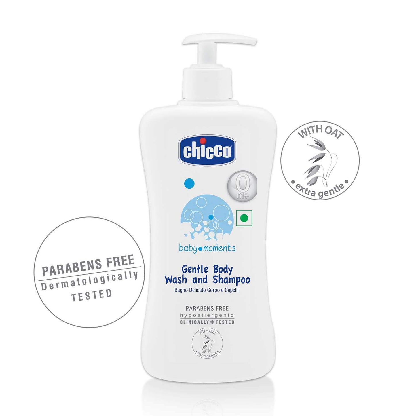 Chicco Baby Moments - Detergente delicato per il corpo e shampoo (500 ml)