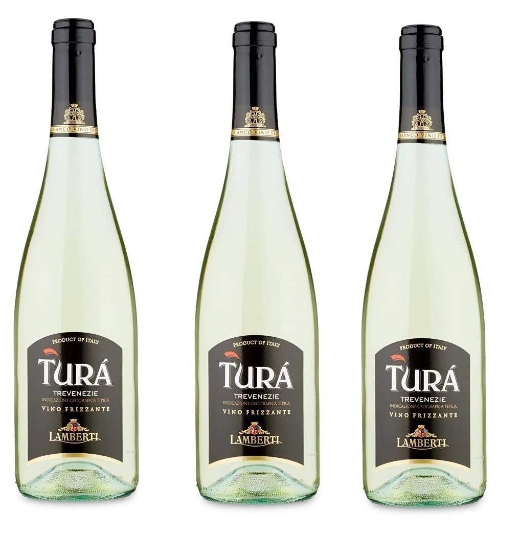 3 Bottiglie di Lamberti Vino Bianco Frizzante IGT, Turá Trevenezie - 750 ml