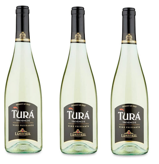 3 Bottiglie di Lamberti Vino Bianco Frizzante IGT, Turá Trevenezie - 750 ml