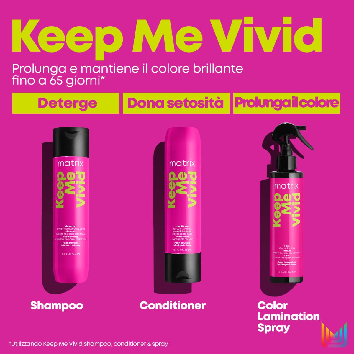 Matrix Total Results Keep Me Vivid Shampoo Per Capelli Colorati Illuminante E Protettore Del Colore, 300 Millilitro