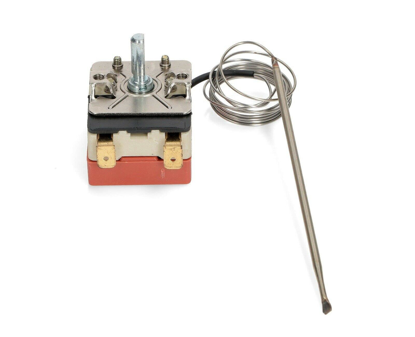 CG94 - Termostato Universale per Forno Elettrico | Regola Temperatura 50°-290° | Sonda 127mm Ø 4mm, 2 Contatti, Corallo, Universale