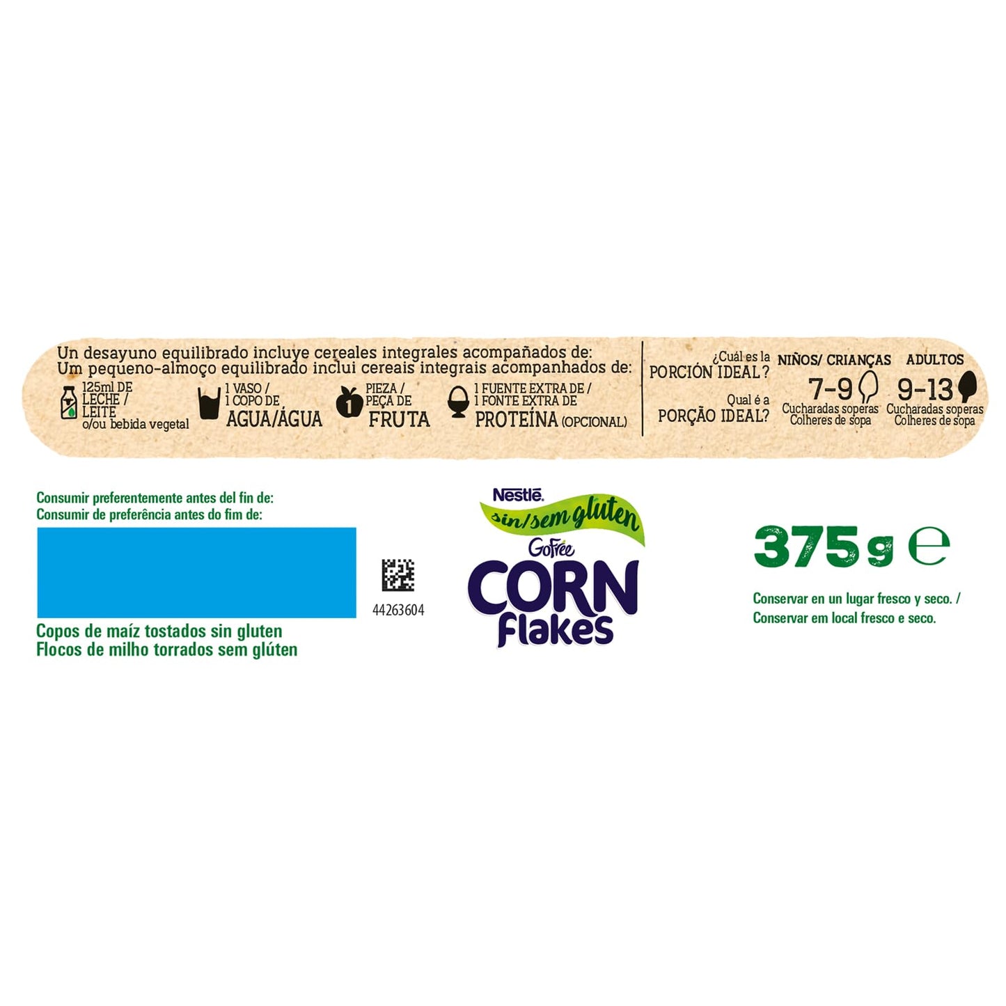 Nestlé Go Free Corn Flakes Fiocchi di Mais Senza Glutine, 4 Confezioni da 375 g