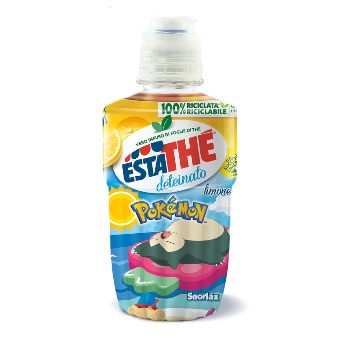 Estathé Deteinato Limone - The Freddo Deteinato con Vero Infuso di Foglie di The e Succo di Limone, Bevanda Analcolica Senza Glutine, 12 Bottiglie da 250 ml