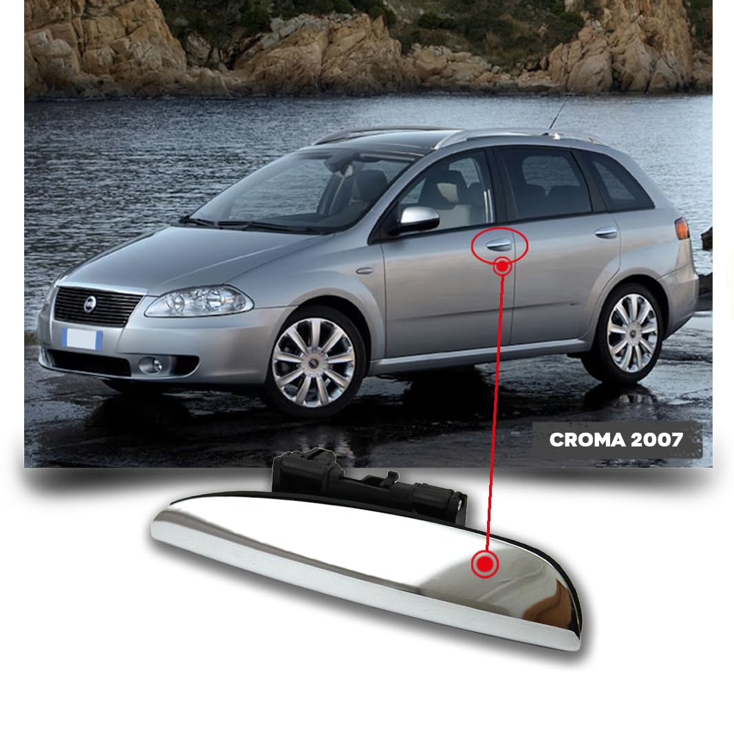 CG94 Maniglia Apriporta Esterna Anteriore Cromata - Posizione Sinistra [Lato Guida] - Compatibile per Auto F. Croma