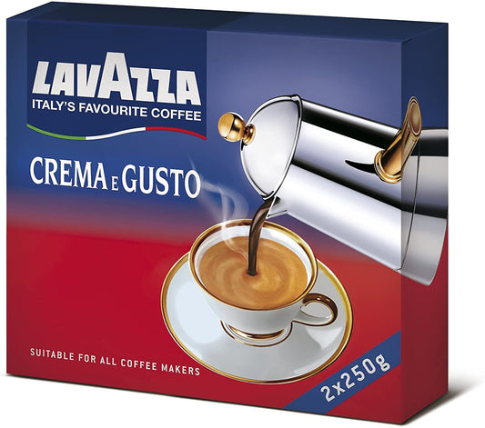 Lavazza Caffè Crema E Gusto, Macinato, Adatto a Caffettiera Moka, 4 Confezioni, 4 x 250g