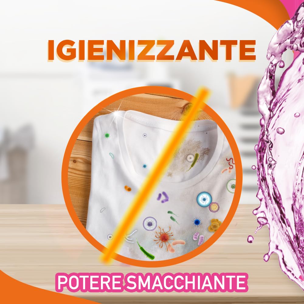 Sole Detersivo Lavatrice Potere Smacchiante 183 Lavaggi, Formula igienizzante, Detersivo Lavatrice Liquido Potere Smacchiante, rimuove le macchie a basse temperature