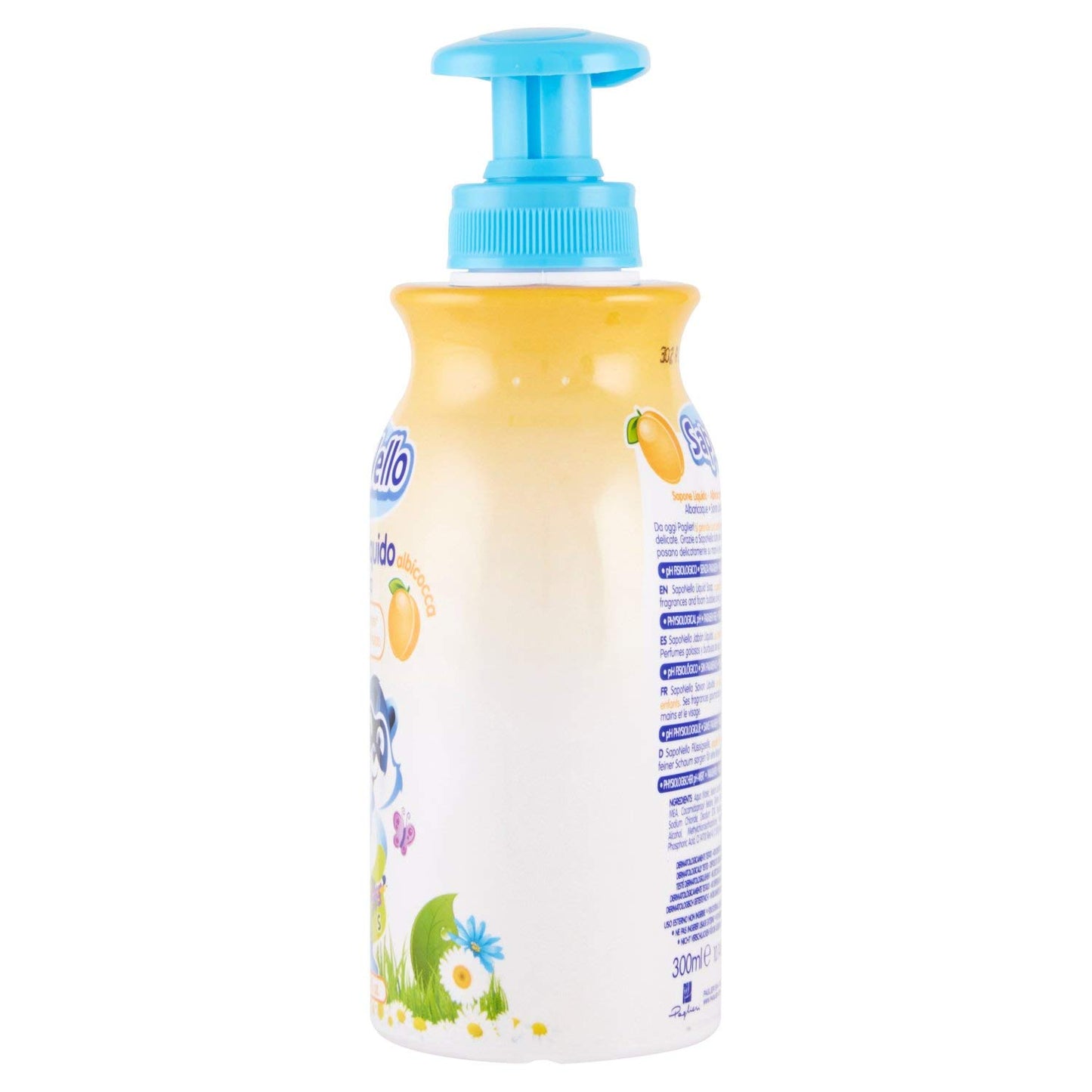 SapoNello - Sapone Liquido Albicocca, Formula No Lacrime, Pelle Idratata - 300 ml