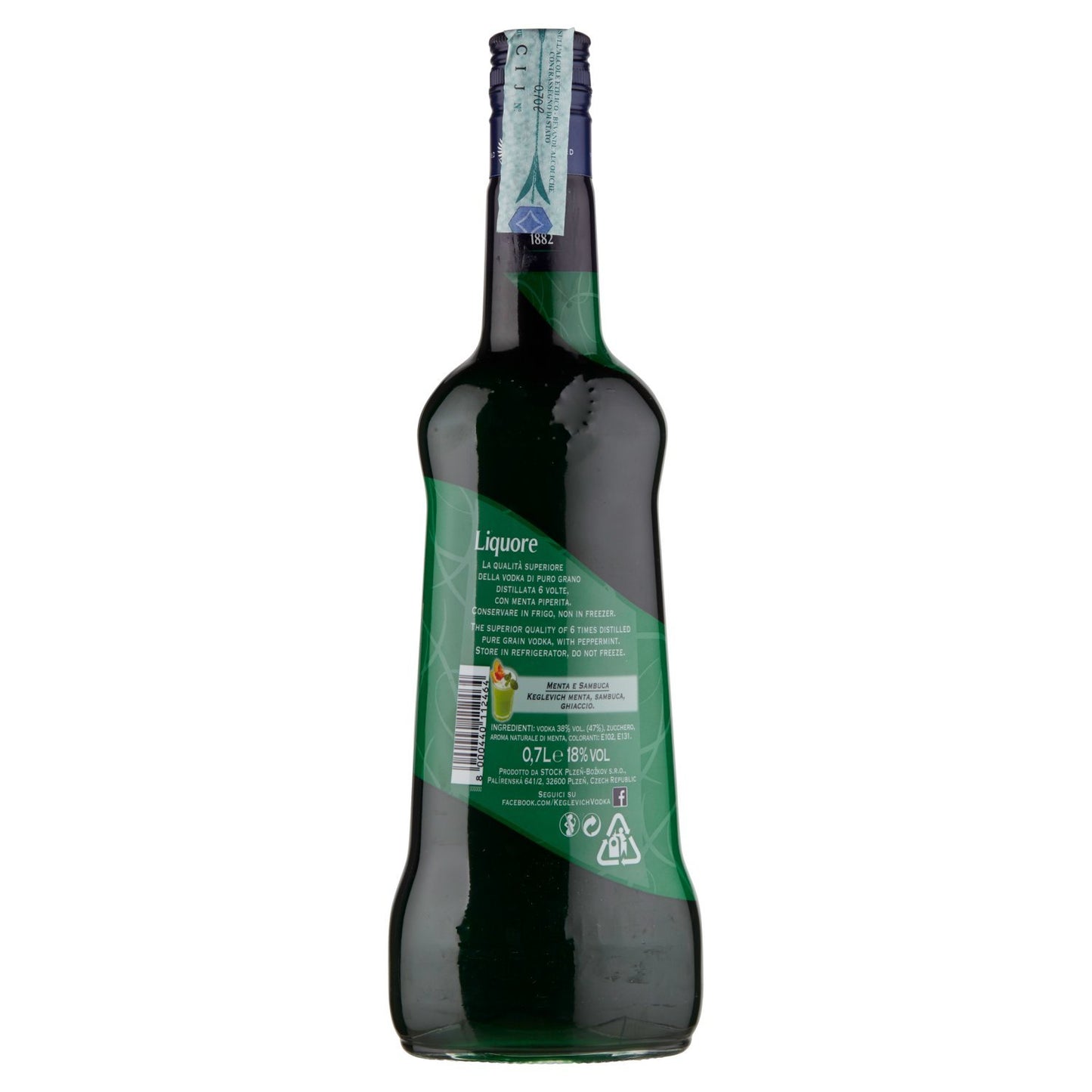 Keglevich Vodka Menta, confezione da 6 bottiglia da 700 ml