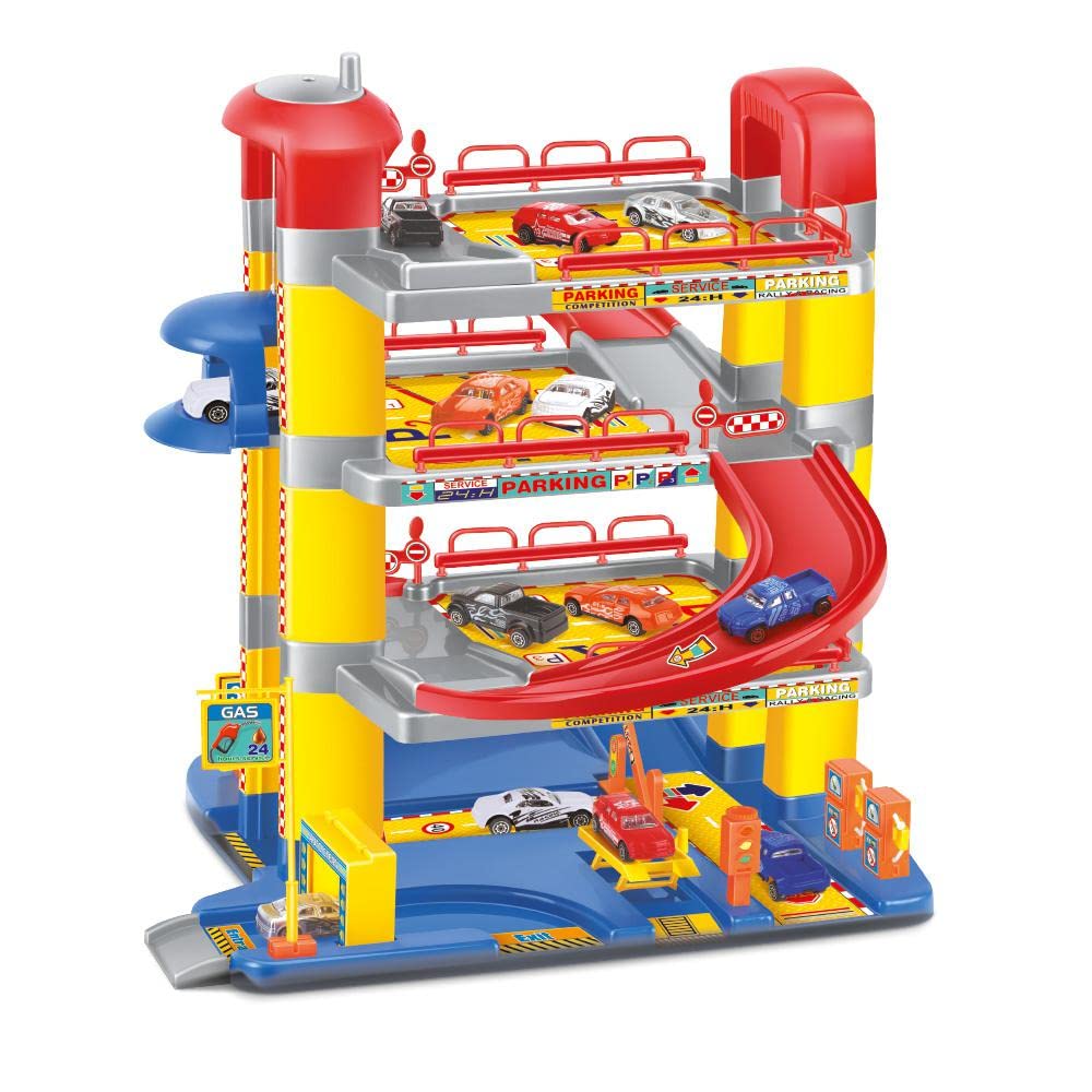 CJT - Parcheggio a 4 piani con ascensore TACHAN piste, Multicolore (746T00530)