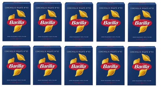 10 Pasta Barilla Conchiglie Rigate N. 93 - Pasta Italiana 500 g Pack
