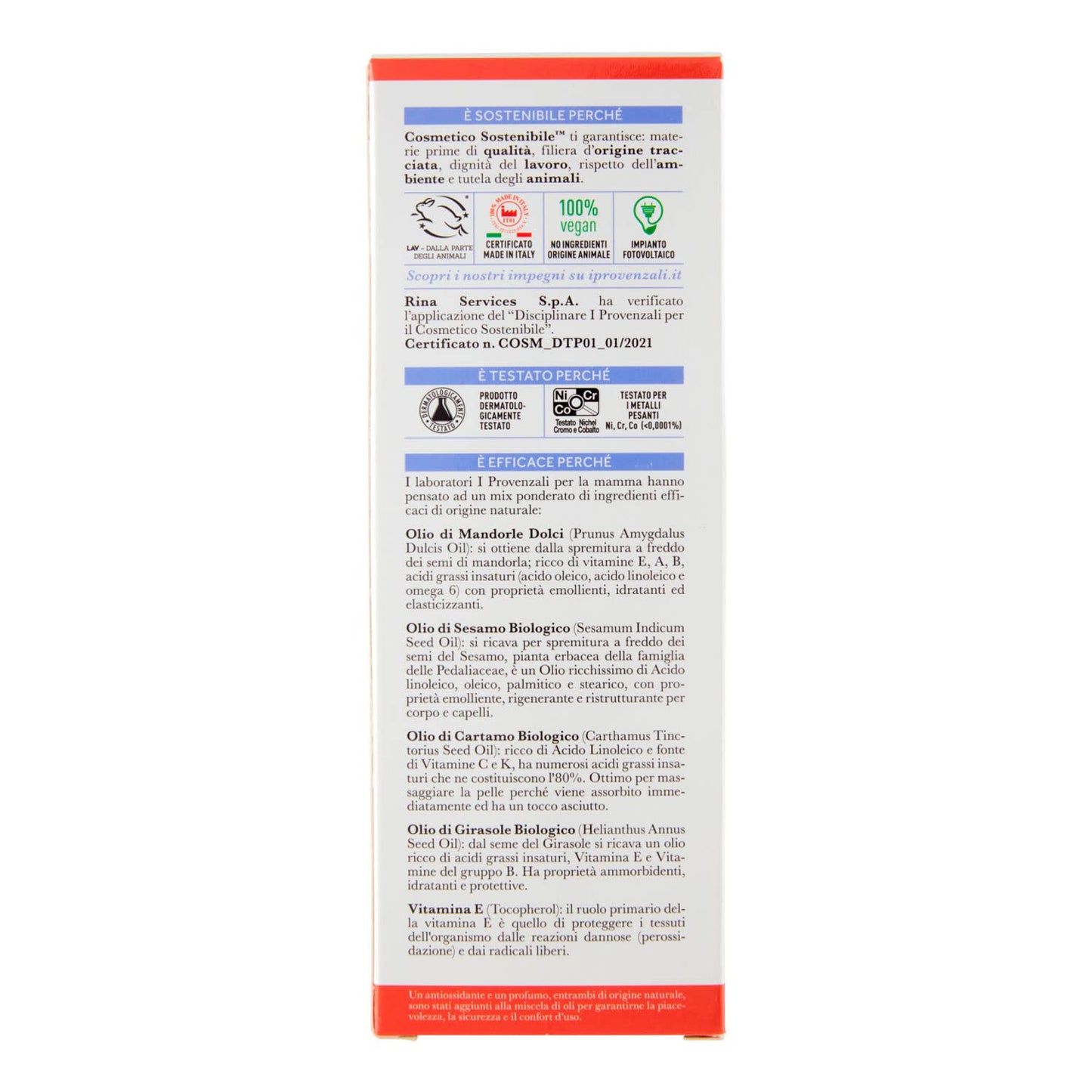 I Provenzali Linea Mamma Olio Biologico Elasticizzante, 200ml