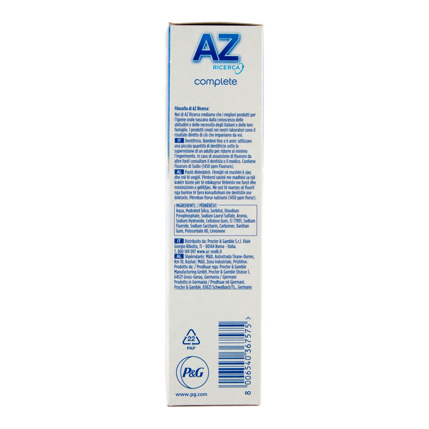 Az Ricerca Dentifricio Complete Extra White, 65ml