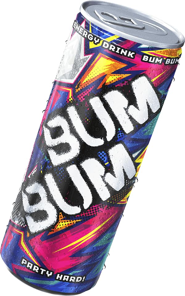 Bum Bum Energy Drink - Party Hard! - Lattina da 250ml [VMS® BOX da 12 Bottiglie]