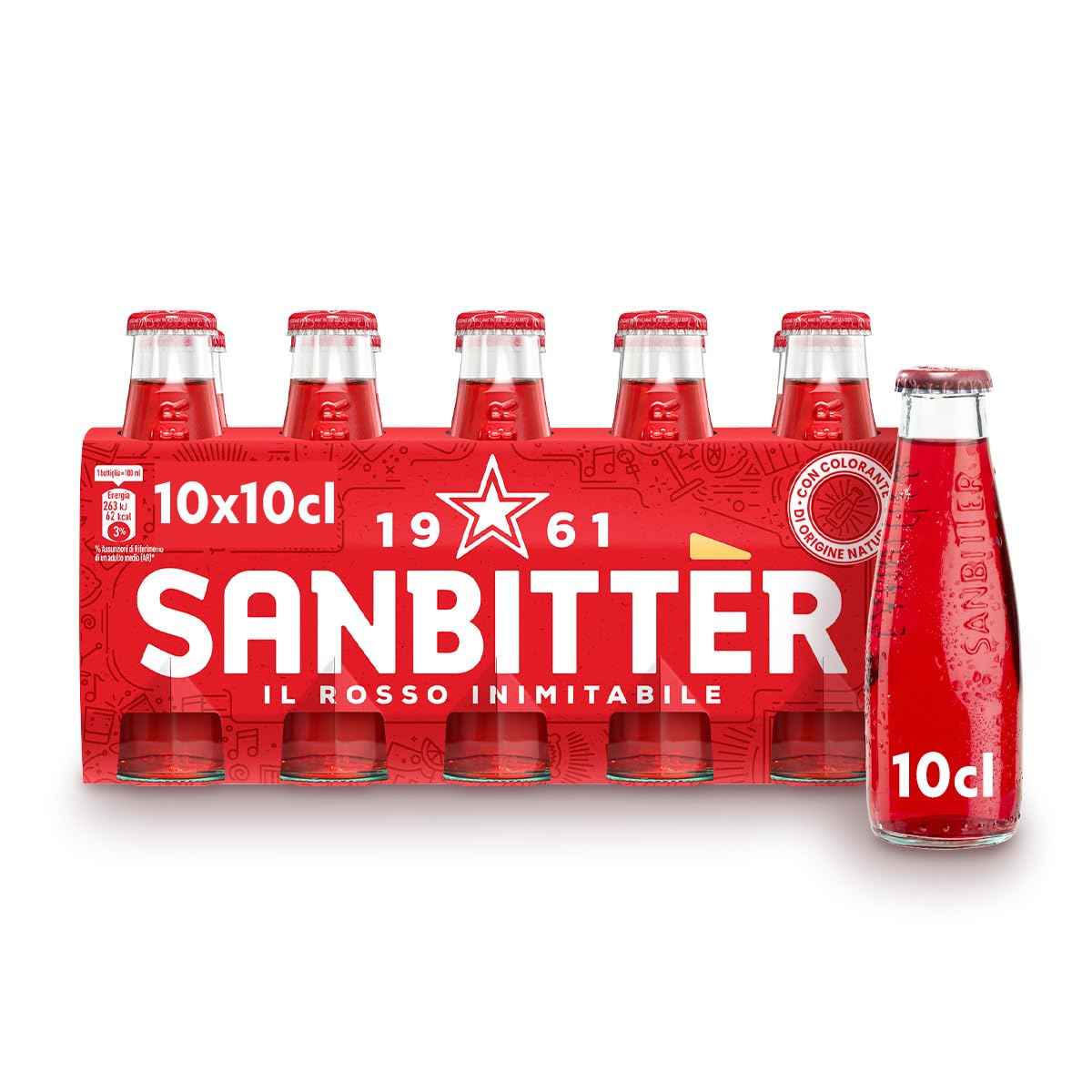 Sanbittèr, Aperitivo Analcolico, Rosso - 10 bottiglie da 10cl