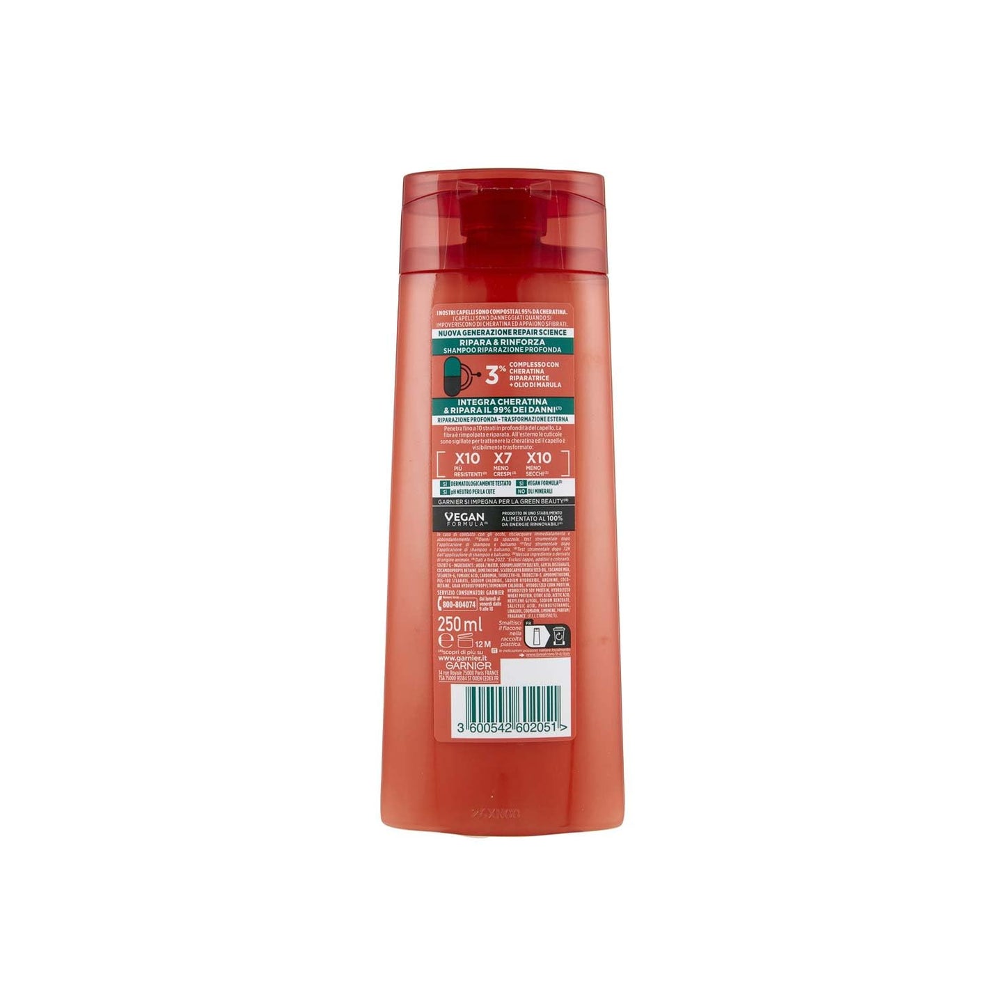 Fructis Shampoo Keratina Ripara E Rinforza 250ml, 250ml