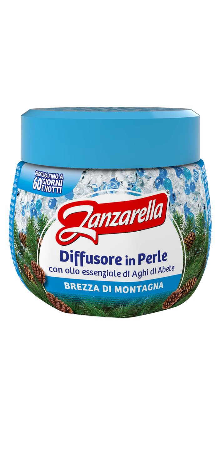 Zanzarella, Profumatore per Ambienti, Antizanzare in Perle con Essenza di Pino, Repellente Naturale per Zanzare, Attivo Fino a 60 Giorni, Pacco da 6x170 gr
