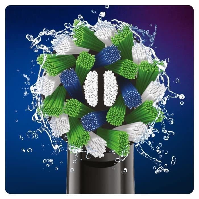 Oral-B CrossAction Testine di Ricambio Edizione Nera con Tecnologia CleanMaximiser, Confezione da 3 Pezzi
