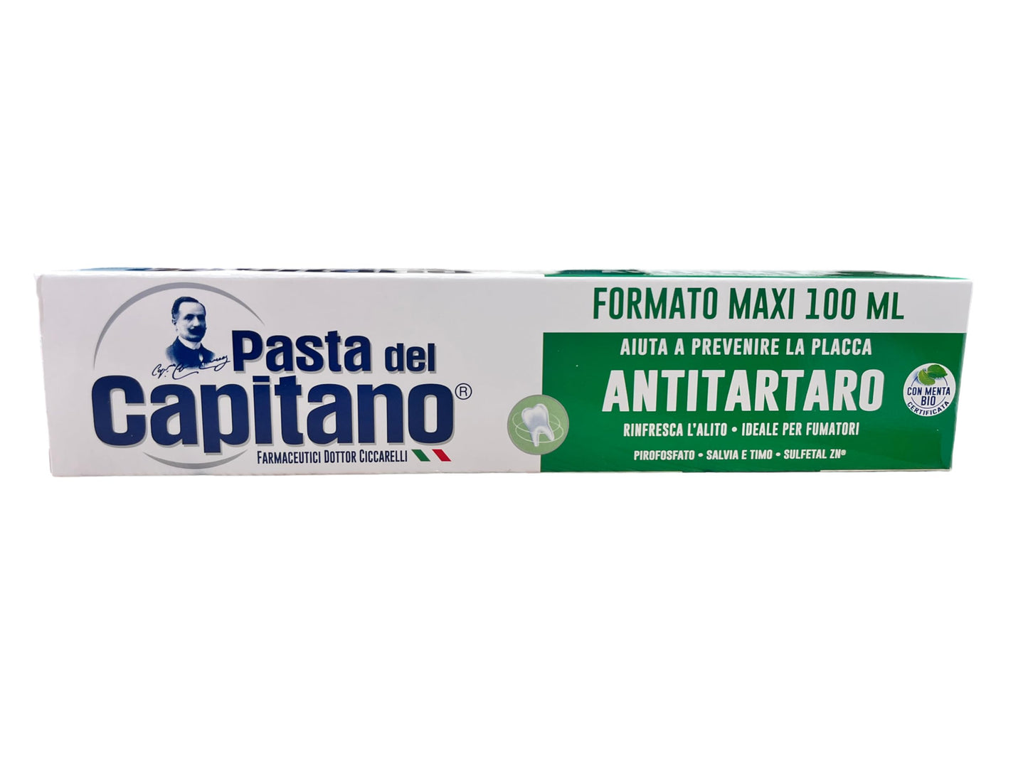 Pasta del Capitano Antitartaro Dentifricio 100ml 3oz, Confezione da 2