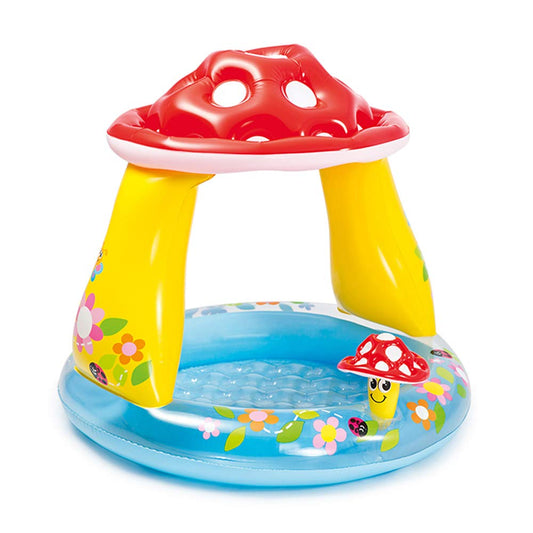 Intex 57114 - Piscina Baby Fungo, 102 x 89 cm, Blu/Rosso