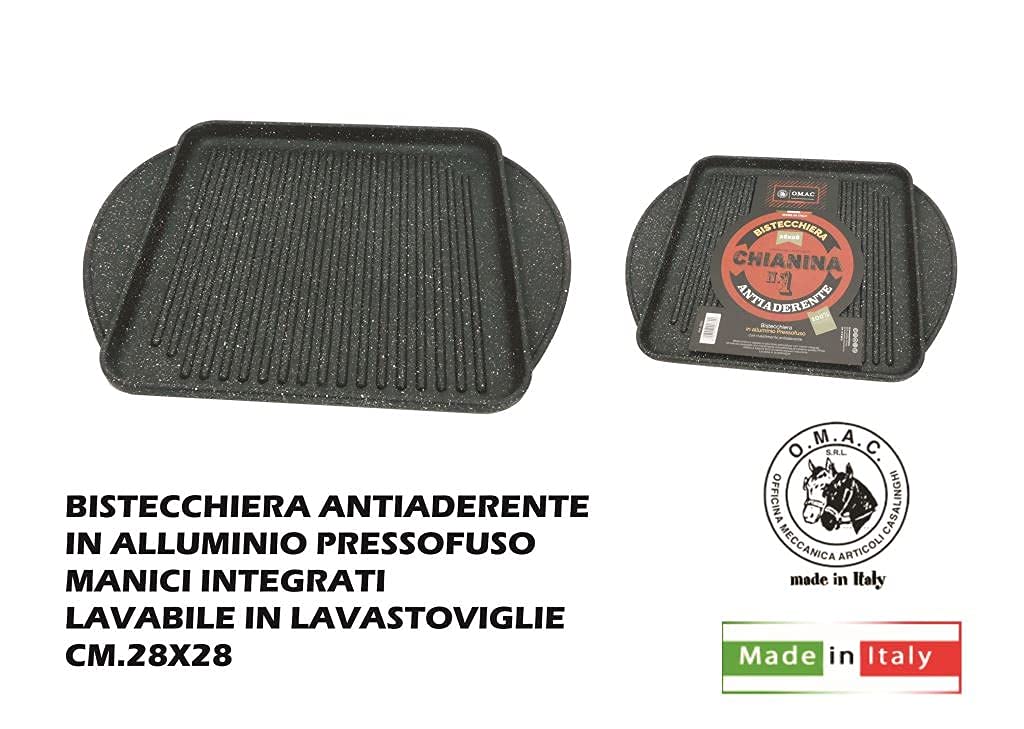 I.A.C.E.R. Srl Griglia per piano cottura in Alluminio Nero Modern 28 cm x 28 cm