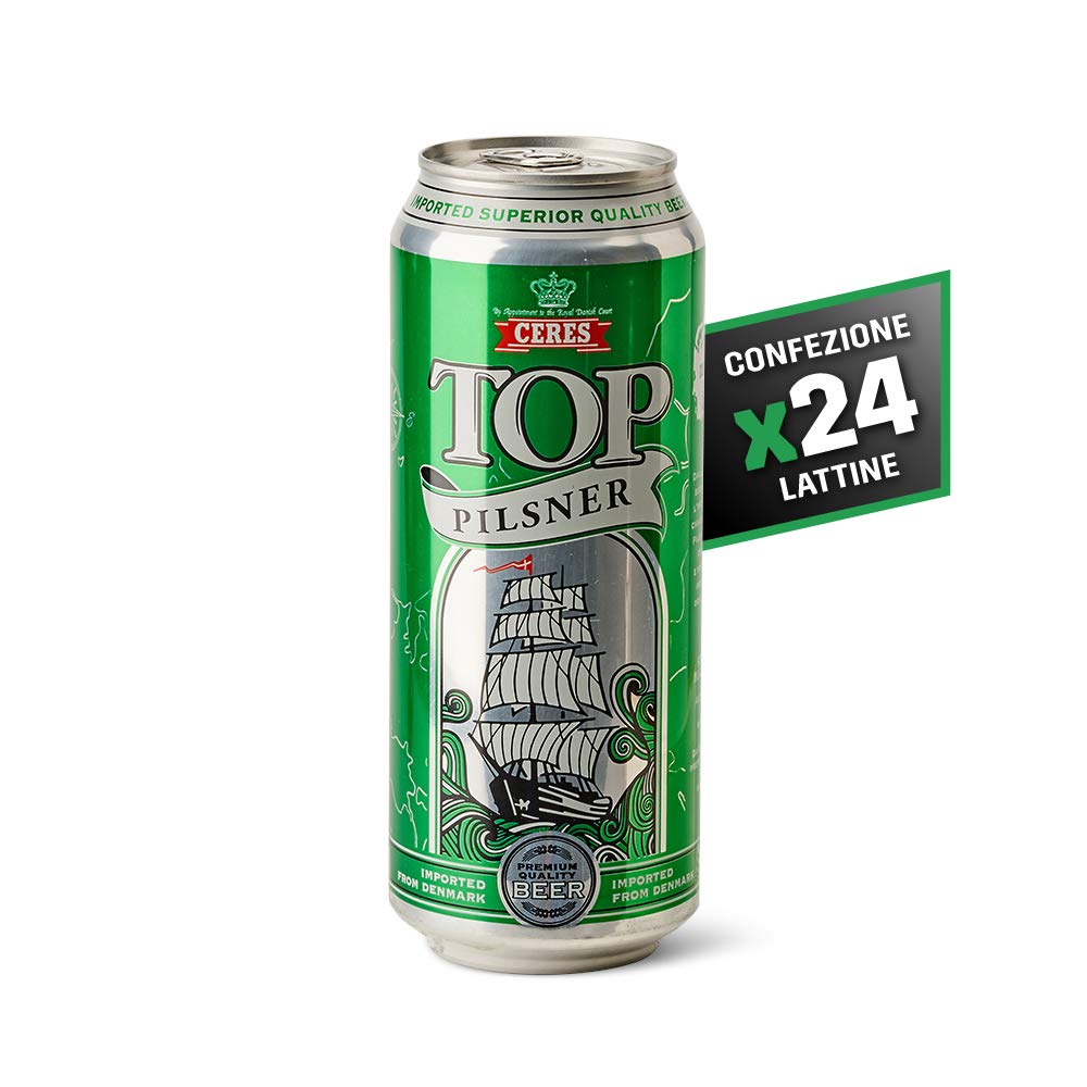 Ceres Top Pilsner - Birra Chiara - Pilsner Premium a Bassa Fermentazione - Cartone 24 Lattine da 50 cl