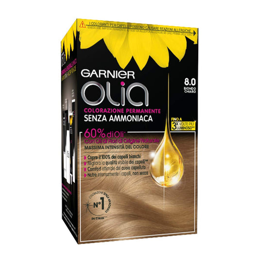 Garnier Olia Colorazione Permanente, 8.0 Biondo Chiaro - 1 Pacco